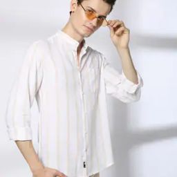 Men Striped Regular Fit Shirt with Patch Pocket-image-40