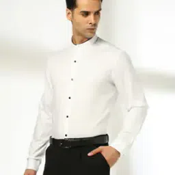 netplay Men Slim Fit Cotton Shirt with Band Collar-picture-0