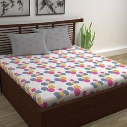 120 TC Uneven Hexacone Double Size Bedsheet with 2 Pillow Covers-image-15