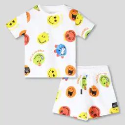Graphic Print T-Shirt & Shorts Set-5