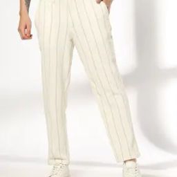 Men Striped Regular Fit Chinos-7