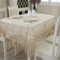 Floral Embroidered 6-Seater Table Cover-32