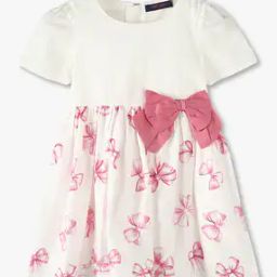 Girls Floral Print A-Line Dress with 3D Bow-image-14