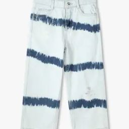 kg frendz Girls Heavily Washed Distressed Wide-Leg Jeans-picture-12
