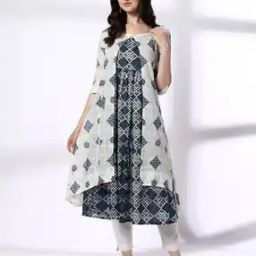 Women Geometric Print Layered A-Line Kurta-picture-18