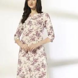 Women Floral Print Straight Kurta-image-55
