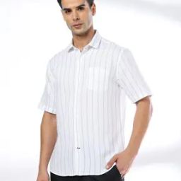 Men NP 34 Striped Slim Fit Shirt with Patch Pocket-image-106