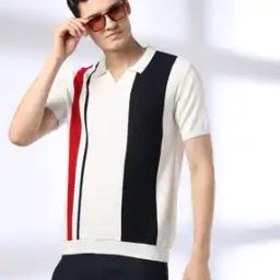 Men Vertical Striped Slim Fit Polo T-Shirt-picture-27