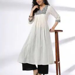 Women Embroidered Flared Kurta with Insert Pocket-image-41