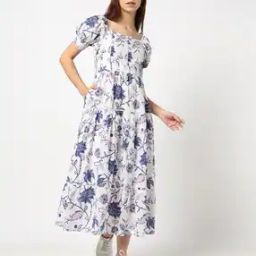 Women Floral Print Fit & Flare Dress-image-25