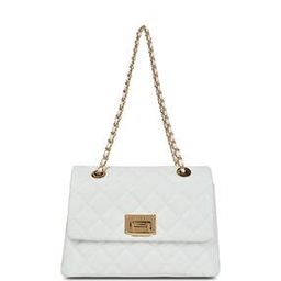 Quilted Shoulder Bag with Metal Accent-image-11