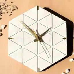 Handmade Marble Hexagon Wall Clock-picture-22