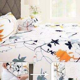 186 TC Printed King-Size Fitted Bedsheet with Pillow Covers-image-13