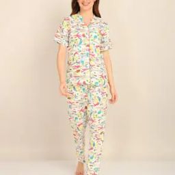 Women Printed Woven Top & Pyjamas Set-picture-24