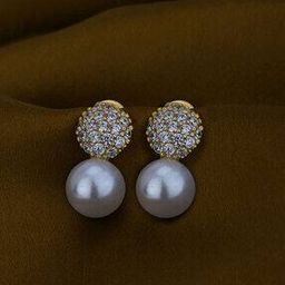 Women Stone-Studded Drop Earrings-image-21