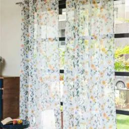 Pack of 2 Floral Print Long Door Curtains-image-18
