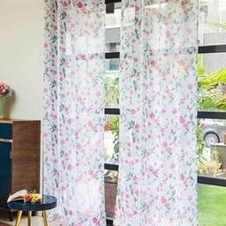 Pack of 2 Floral Print Long Door Curtains-17