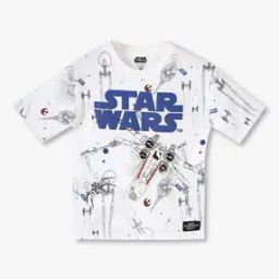 Boys Star Wars Print Tailored Fit Crew-Neck T-Shirt-image-14