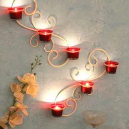 Set of 2 Designer Wall Sconce Tealight Candles-image-31