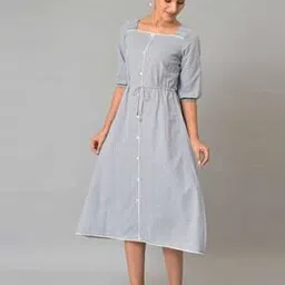 aurelia Checked A-Line Dress-picture-49