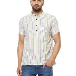 Striped Shirt Kurta with Patch Pocket-2
