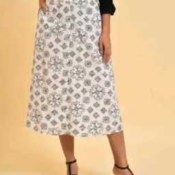 Women Floral Print A-Line Skirt-image-67