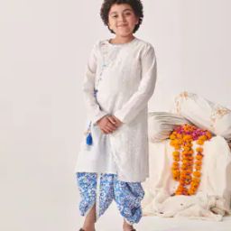 Boys Embroidered Kurta Dhotis Set-image-52