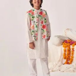 Boys Printed Kurta Pyjamas Set-21