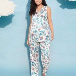 Women Floral Print Top & Pyjamas Set-image-20