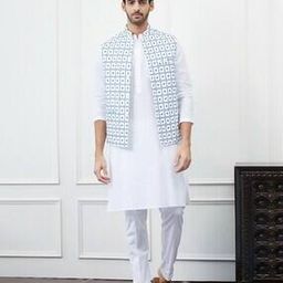 Men Slim Fit Embroidered Nehru Jacket-21