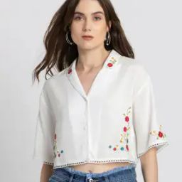 Women Relaxed Fit Embroidered Top-image-32