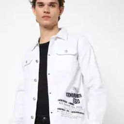 Denim Trucker Jacket with Buttoned Flap Pockets-picture-42