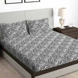 180 TC Printed Double Bedsheet with Pillow Covers-image-88