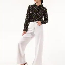 Wide Leg Flat-Front Pant-image-11