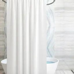 Striped PVC Shower Curtain with Hooks-image-3
