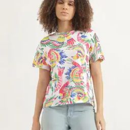 Women Micro Print T-shirt-image-62