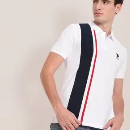 Striped Slim Fit Engineered Polo T-Shirt-image-8