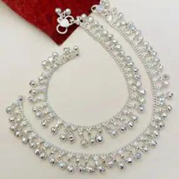 Women Silver-Plated Beaded Anklets-image-3