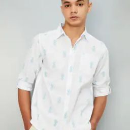 Boys Printed Regular Fit Shirt with Cuffed Sleeves-image-1