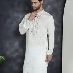Men Embroidered Regular Fit Long Kurta-image-26