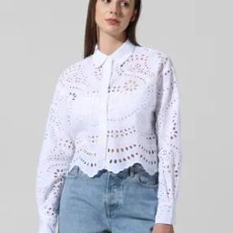 Women Shiffilli Embroidered Loose Fit Shirt-37