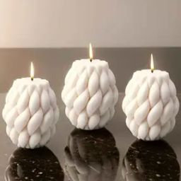 Set of 3 Knot Ball Candle-38