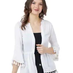 Solid Shrug with Bell Sleeves-image-2