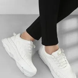 adorly Women Panelled Low-Top Lace-Up Sneakers-picture-6