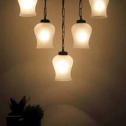 Glass Quintuple Hanging LED Lamp-image-1