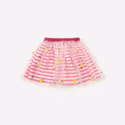 Striped Tulle Skirt with Elasticated Waist-picture-46