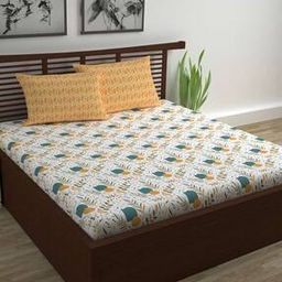 120 TC Sage Fusion Double Size Bedsheet with 2 Pillow Covers-image-16