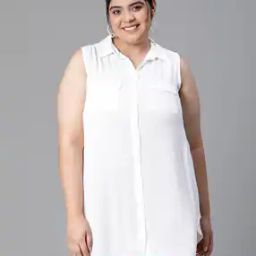 Women Regular Fit Shirt with Spread-Collar-image-4