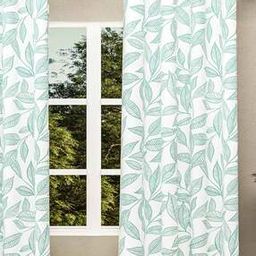 Set of 2 Leaf Print Window Curtains-17