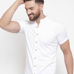 Cotton Shirt with Mandarin Collar-picture-10